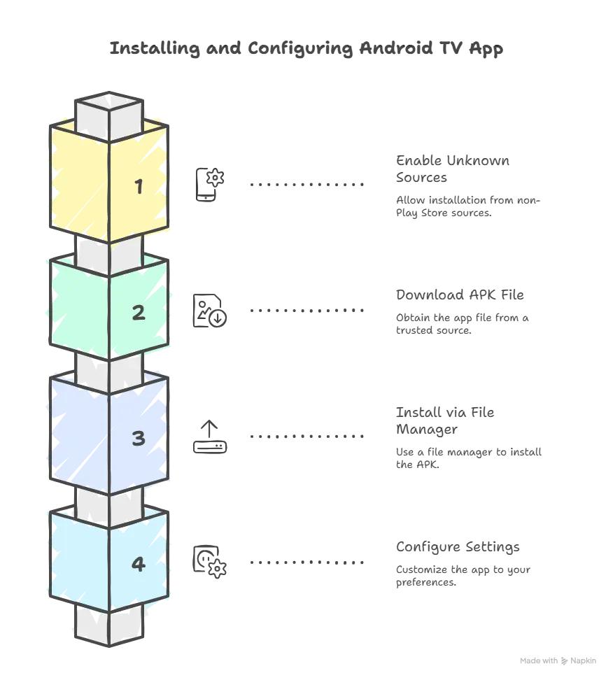 YouTube for Android TV 2 Installation diagram of youtube for andriod tv mod apk